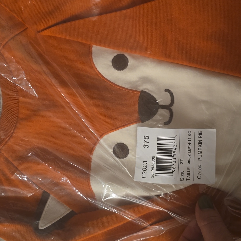 Gymboree pumpkin pie color fox long-sleeved  shirt